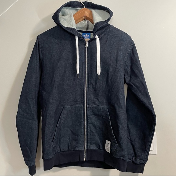 adidas Sweat Zip Hoodie Indigo Denim - Picture 4 of 16